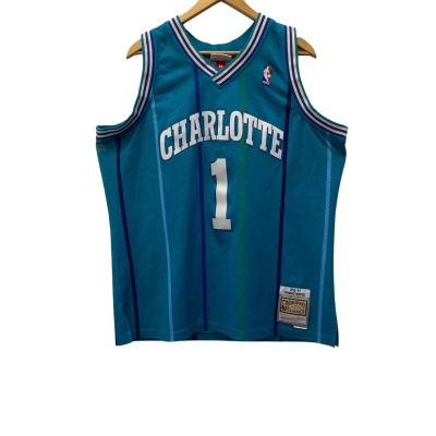 RARE FIND! 1992–93 Muggsy Bogues #1 Charlotte Hornets NBA Mitchell & Ness Hardwood Classics Jersey – Size XL
