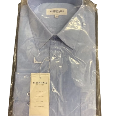 Essentials by Lowes Size 38 Business Shirt Blue 