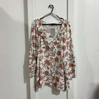 Autograph Womens Floral Ruffle Top