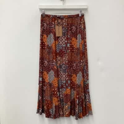 NEW - Tree of Life Pattern Midi Skirt - Size S