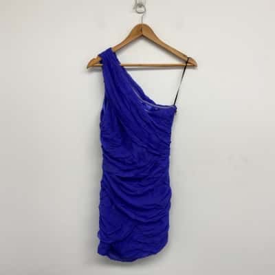 Wish The Label Aegean Blue One Shoulder Memory Mini Dress  Size 12 