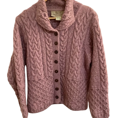 Authentic Aran Sweater Market Merino Wool Cable Knit Cardigan