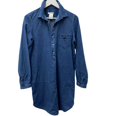 Lacoste Womens  Size 38 Long Sleeve Dress Black -100% Cotton Denim