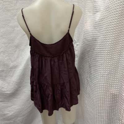 Witchery Womens  Size 12 Deep Rose Shirred Bodice Cami