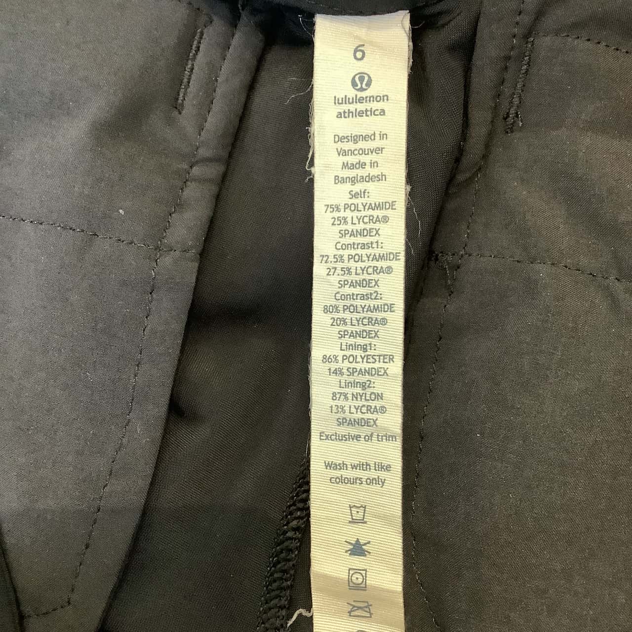 Lululemon Womens AUS Size 10, W32" Ankle Length Pants Black