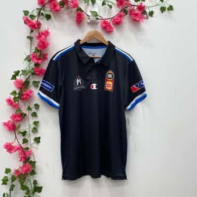 Champion Mens Melbourne United Polo Shirt Size XL Black  / Blue 