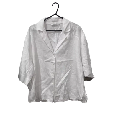 Sportscraft White Linen Button Up Shirt Size 18