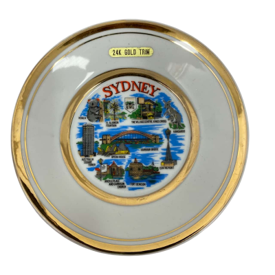 24 K Gold Trim Sydney souvenir plate 15 cm