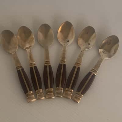 Vintage Thai Teaspoons / Demitasse spoons - set of 6