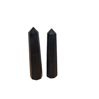 Black Tourmaline Crysral Tower - set of 2 