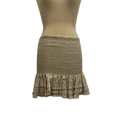 Joslin Womens  Size 8 Mini Skirt Gold 