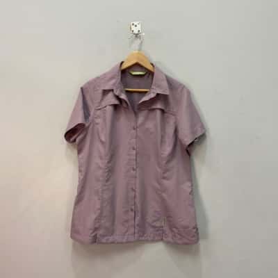 Kathmandu Womens  Size M-L Short Sleeve Shirt Purple 