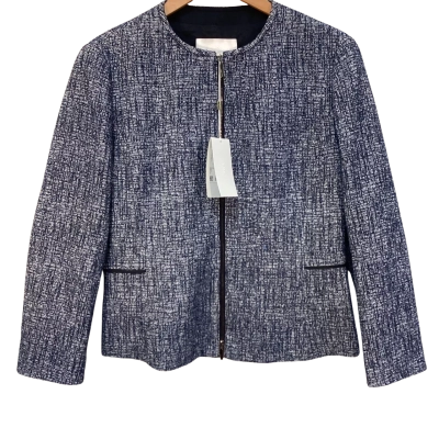 Hugo Boss Womens  Size 40 Bomber Jacket Blue / White 