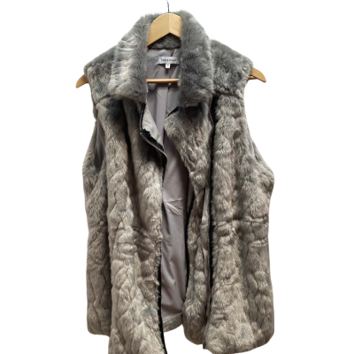 Table Eight Womens Size 16 Grey Faux Fur Vest