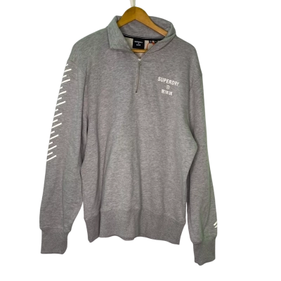 Superdry Mens  Size XL Jumper Grey / White 