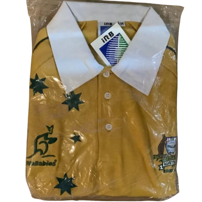 Vintage 1999 Rugby World Cup Australia Wallabies Polo Shirt.  NWT Deadstock. Size M 