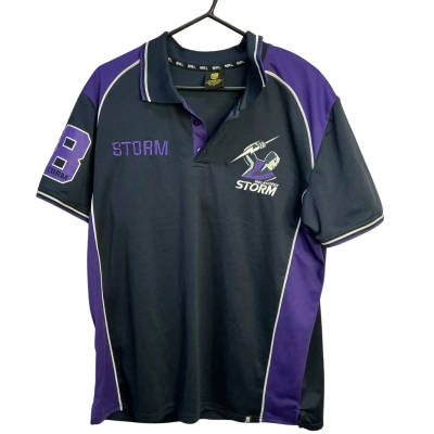 NRL Mens  Size XL Short Sleeve Shirt Navy Blue / Purple 