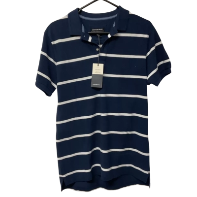 Mens Country Road size  S Short Sleeve polo Navy Blue / Striped / White 