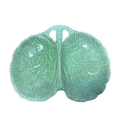 Vintage Shorter and Sons Divided Green Dish 