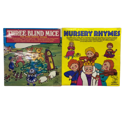 Two Mr Pickwick 45th RPM Extended Play Kiddie Records - Three Blind Mice An Other Nursery Rhymes & Nursery Rhymes