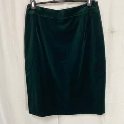 f Line by Feathers Size 14 Pencil Skirt Dark Green 
