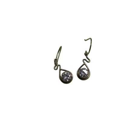  Silver and clear stone earrings hall marked