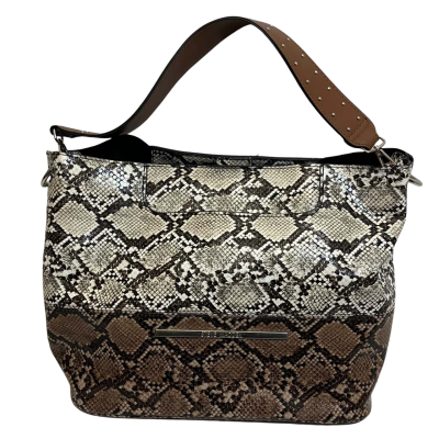 Steve Madden Womens Handbag Snake print / Brown / Natural 