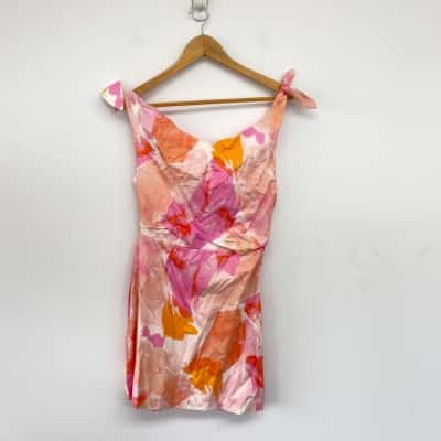 Billy J Pink Print Ebbe Mini Dress Size 10 