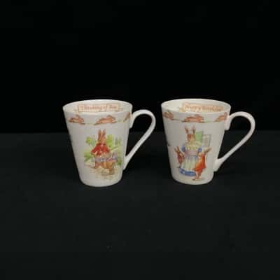 2 Royal Doulton Bunnykins Happy Birthday Mugs 