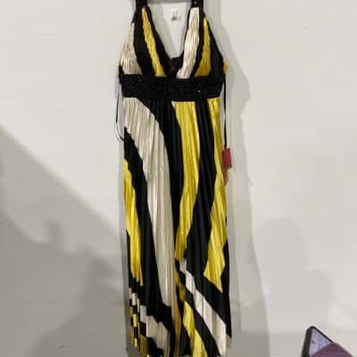  Womens May Queen Black/Yellow /Ivory Ball-dress 