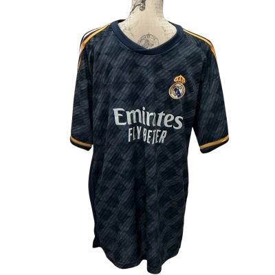 Adidas Mens  Size XXL Short Sleeve Shirt Navy Blue / Pattern 