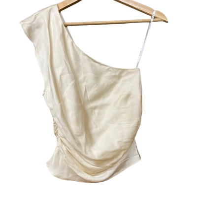 BNWT Kookai Womens Size 8 Cream 'Monty' One Shoulder Top 