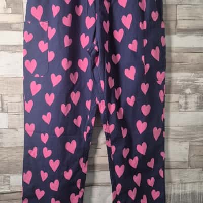  Womens  scrubs with love Size L Blue / Pink hearts  