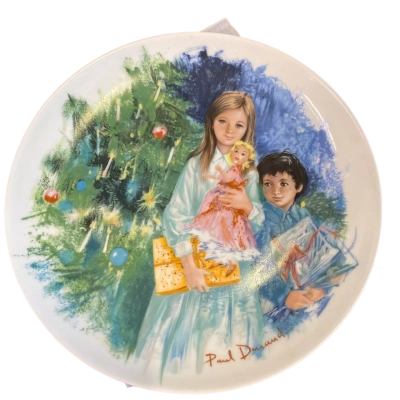 Paul Durand Christmas decorative plate - Limoges Turgot -" Cecile et Raoul"