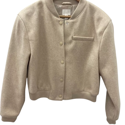 H&M Womens  Size L Cropped button Jacket Beige 