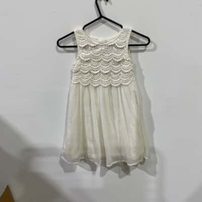 Pumpkin Patch Dress Kids  Size 6 White 