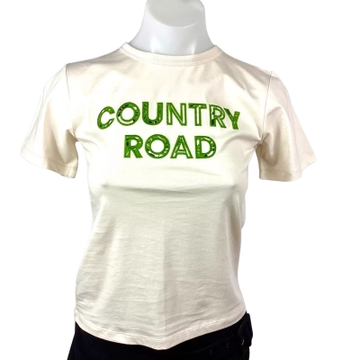 Country Road Crew Neck Top - Size 8 Cream 