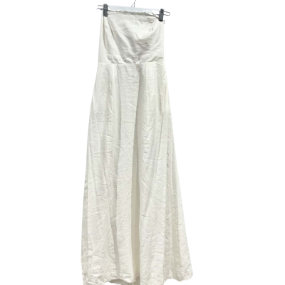 BNWT Liily Lovers Linen Blend Strapless Maxi White Dress Size 8