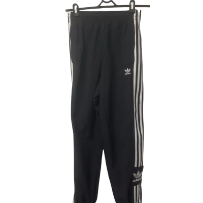 Women’s Adidas  Size 8 Track Pants Black  / Striped / White 