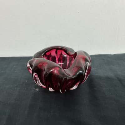 Murano Pink/purple Ashtray 