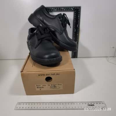 Boys Size 8 Lace Up School Shoes As New Black 0