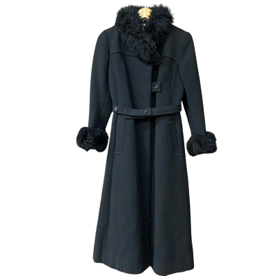 Vintage Elgee Of London Womens Black Faux Fur Coat