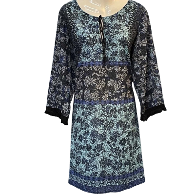 City Chic Womens Size 16/18 3/4 Sleeve Top Black/Blue/Pattern