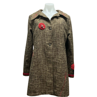 Handmade Womens Size 10 Winter Coat Brown / Multicoloured 