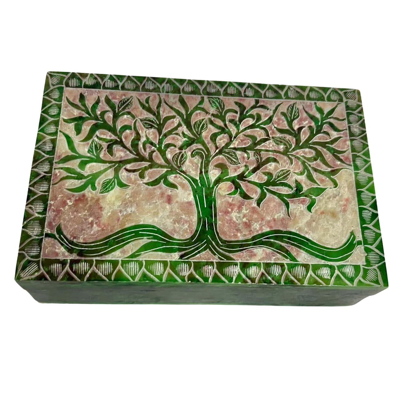 Tree of Life Soapstone Jewellery Box 15cm x 11cm(s)