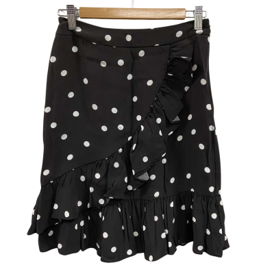Karen Walker Women’s Size 8 Wrap Skirt Black  / White 