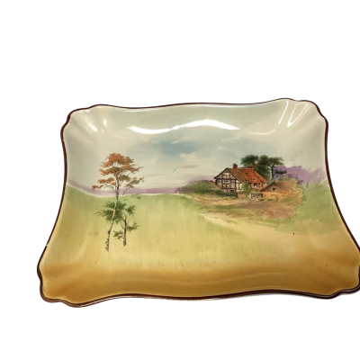 VTG Royal Doulton England, 1930s English Cottage sandwich plate. 