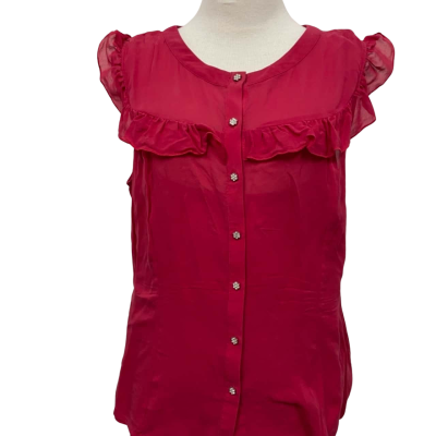 100% silk Top By Alannah Hill Women's  Size 16 Pink  