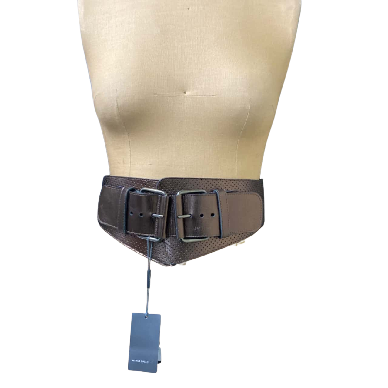 Womens Arthur Galan Buckled Wide Leather Belt Size M (s)