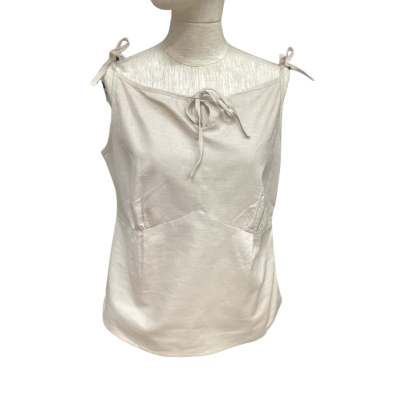 Nuha  Size L Shoestring Strap Top Natural 